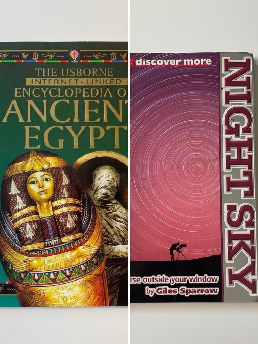Kids Educational Reference Book Lot Usborne Ancient Egypt & Scholastic Night Sky